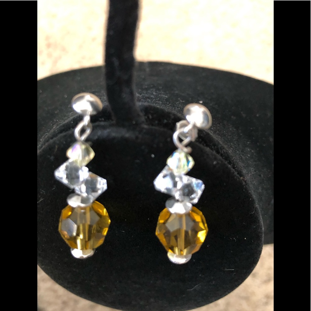 Swarovski crystal earrings for pierced ears.